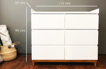Cargar imagen en el visor de la galería, 💜 Cambiador de pañales con cajonera – Mueble multifuncional para bebé