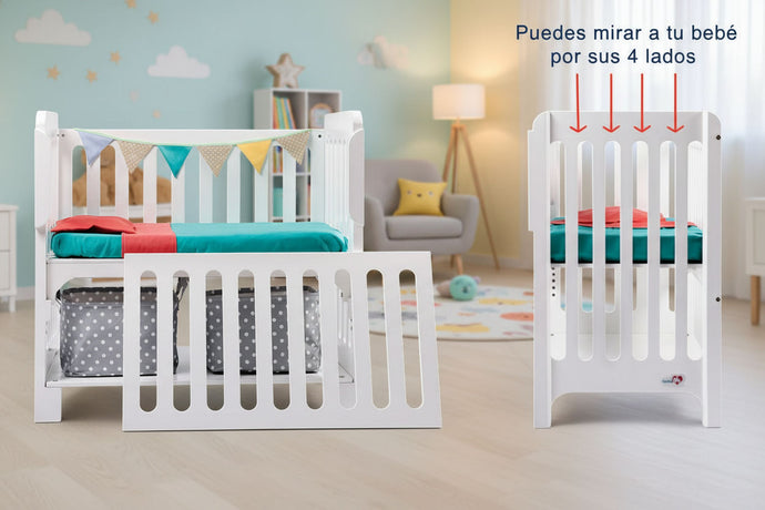 Cuna Colecho 4 en 1 Modelo Destellos hecha en México, segura y evolutiva