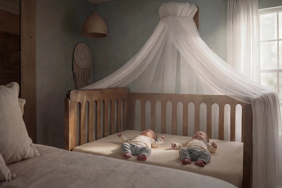 Bebés duermen plácidamente en su cuna colecho.