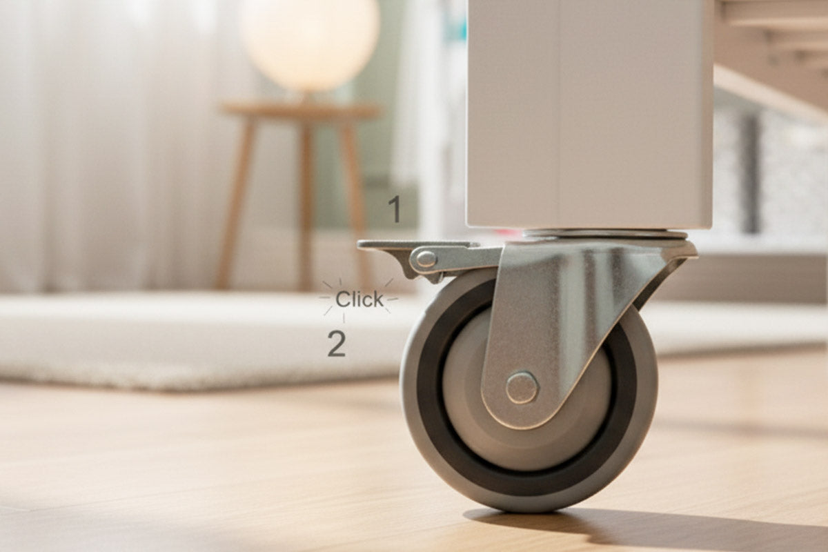 🏃🏻‍♀️4 ruedas antiderrapantes con freno para Cuna Colecho